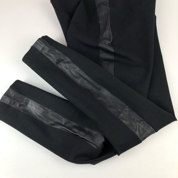 ✅ SOLD! J.Crew Black Leggings with Genuine Leather Trim - Size 6 - Picture 10 of 16